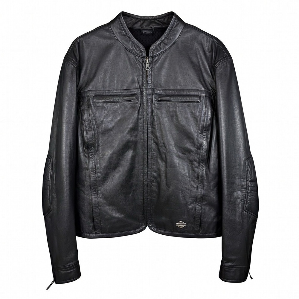 Harley Davidson Black Leather Womens XL 
3D Back Logo Vented Riding Jacket